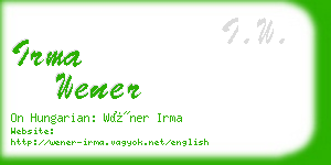 irma wener business card